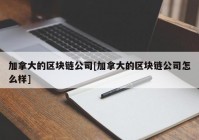 加拿大的区块链公司[加拿大的区块链公司怎么样]