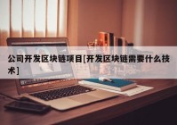 公司开发区块链项目[开发区块链需要什么技术]