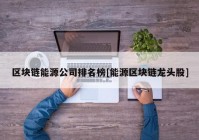 区块链能源公司排名榜[能源区块链龙头股]